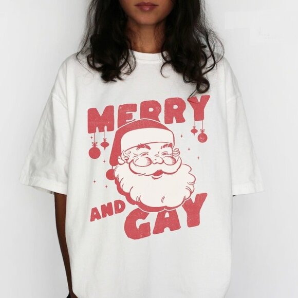 Unbranded Tops - Merry And Gay Santa Shirt, Make the Yuletide Gay, Lgbtq Xmas Shirt